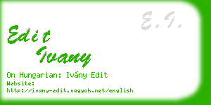 edit ivany business card